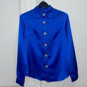 Satin shirt with decorative buttons